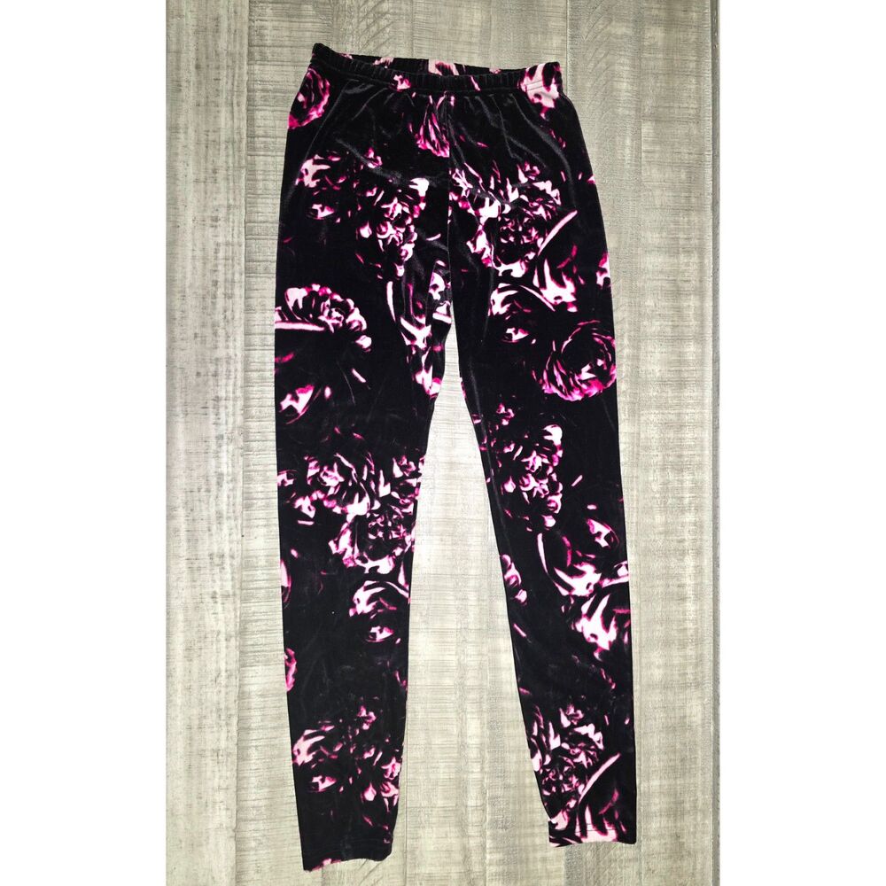 Pink and Black Floral Leggings